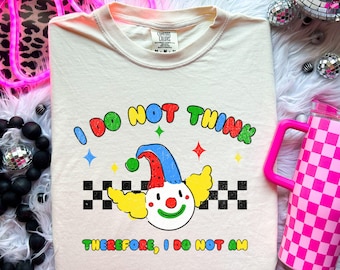Clowncore Clothing, Funny Comfort Colors® Retro Clowncore Kidcore Pastel Circus Clown Shirt, Funny Meme Clowncore Clothes, Clown Gift