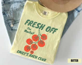 Fresh Off The Market Custom Bachelorette Shirt, She's Off The Market Theme Bachelorette Party Comfort Colors Bridal Shower Group Tees