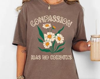 Shirt mensenrechten, afschaffing ICE Pro Immigration Comfort Colors® Human Rights T-shirt, anti-fascisme immigrant cadeau, schattig liberaal protest T-shirt