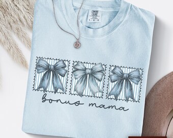 Bonus Mom Shirt, Step Mom Vintage Bow Tee, Step Mother Gift, Mothers Day Gifts, Second Mom Retro Tshirt, Mama Cute Coquette Tee