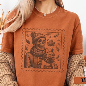 Camiseta de Bulldog Francés, Camiseta Frenchie Halloween Comfort Colors®, Regalos para Mamá Bulldog Francés, Amante de los Bulldogs, Camiseta de Regalo para Mamá Frenchie
