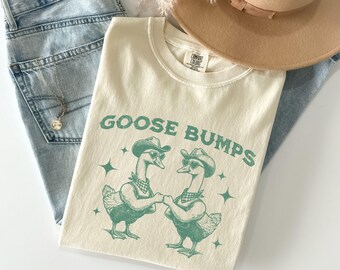 Silly Goose Shirt, Goose Bumps Western Silly Goose On the Loose Retro Meme Tshirt, Goose Gift For Animal Lover, Comfort Colors® Goose Tee
