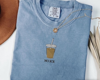 Embroidered No Ice Pro Immigration Shirt, Comfort Colors® Anti ICE Liberal Social Justice Progressive Immigrant Activist Protest Tshirt Gift
