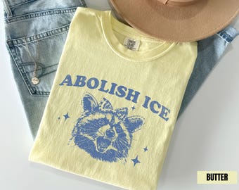 Camiseta "Abolir el Hielo: Ningún ser humano es ilegal" Comfort Colors®, camiseta política "Acabar con el Hielo", camiseta pro-inmigrante, camiseta DACA, camiseta de justicia social