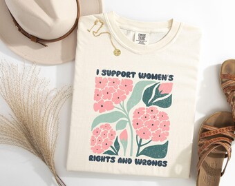 Feminine Rage Womens Rights Retro Floral Tee, Comfort Colors® Smash The Patriarchy Shirt, Feminist Girl Power Equality, Feminist Gift