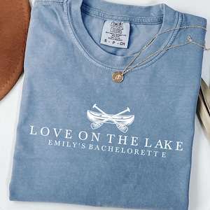 Lake Bachelorette Shirt, Love On The Lake Comfort Colors Custom Camp Bach Party Shirts, Camping Girls Trip Bridal Gifts, Hiking Bach Tees