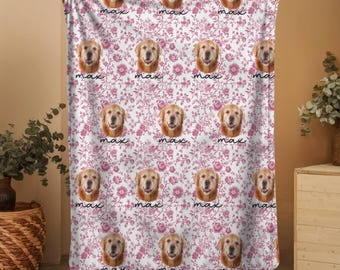 Benutzerdefinierte Haustier Foto-Decke, personalisierte Haustier Gesicht Portrait Bild Decke mit Haustierfoto, Hund Katze Mutter Bild Decke Haustier Foto niedliches Geschenk