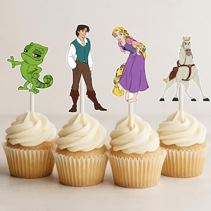 Rapunzel Cupcake Toppers, Rapunzel Birthday, Girls Birthday cupcake toppers, Rapunzel Party, Tangled birthday, Tangled cupcake toppers