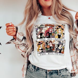 Camiseta de Halloween de Mickey no tan aterradora, camiseta de Halloween de Disney, camiseta de Halloween de princesa, camiseta de Halloween, cartas del Tarot de princesa