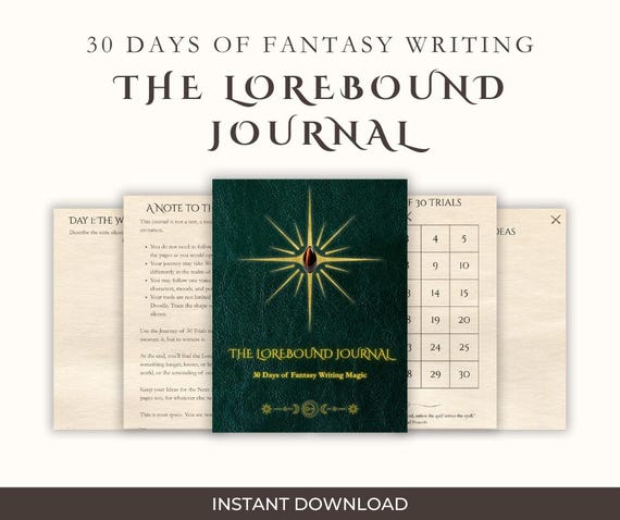 30-Day worldbuilding fantasy creative writing prompts pdf journal for writers