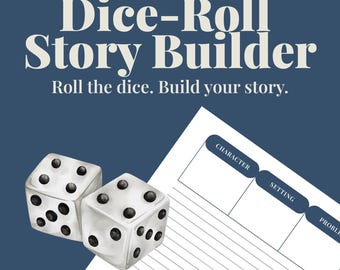 Roll & Write Story Prompts Druckbares digitales kreatives Journal Würfelbasierter Story-Generator für Autoren