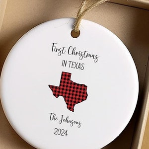 Custom State Christmas Ornament: First Christmas, New Home Gift