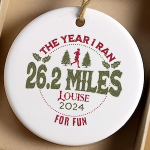 Custom marathon christmas ornament gift for marathoner gift for runner marathon keepsake runners ornament custom tree ornament for runner