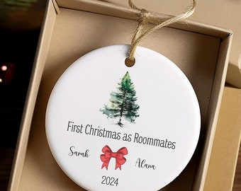 First Christmas as roommates, custom christmas ornament, gift for roommate, gift for roomies, custom roommate decor