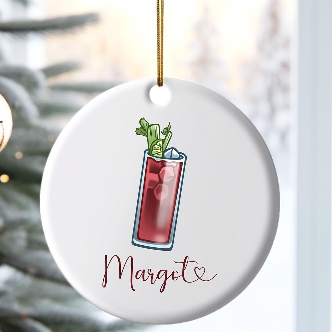 Custom Bloody Mary Christmas Ornament, Cocktail Ornament, Cocktail