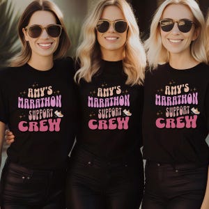 Custom Marathon support crew shirt, marathon tee, support crew tshirt, custom running shirt, custom  retro running tee, custom support crew