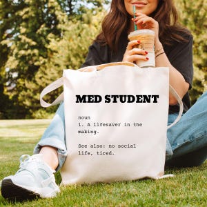 medical student bag, med school tote bag, medical student book bag, medical student gift, med school gift, future doctor gift