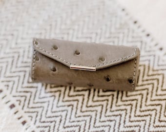 Luxury Ostrich Leather Lipstick Case - Made in South Africa | Leather Lipstick Holder | Leather Accessories