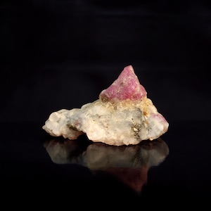 Rare Ruby Pyramid Shape Crystal on Matrix Specimen from Pakistan