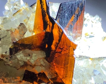Rare Brookite Terminated Crystals on Quartz, Specimen from Balochistan, Pakistan