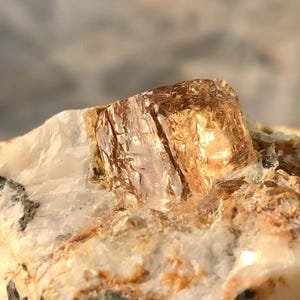 Etched Imperial Topaz Specimen: Orange Crystal Mineral Treasure