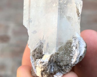 Aquamarine Crystal with Muscovite Specimen from Nagar Valley, Skardu Pakistan