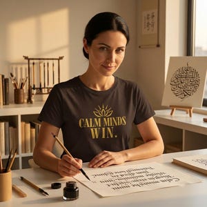 Calm Minds Win Shirt, Sacred Protection Graphic Tee, Confident Mindset Apparel, Meaningful Gift image 3