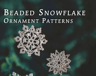 Libro electrónico sobre patrones de adornos de copos de nieve con cuentas