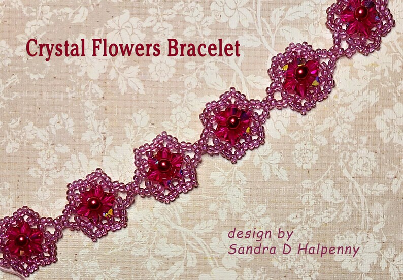 Crystal Flowers Bracelet Pattern image 1