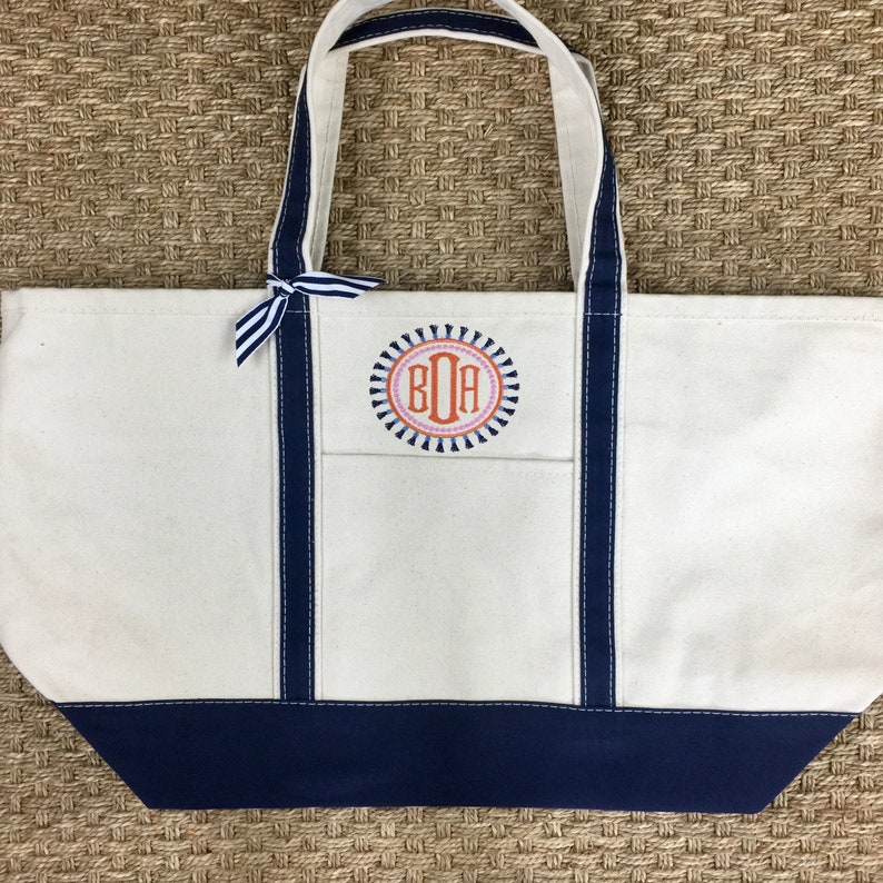 etsy monogrammed beach bag