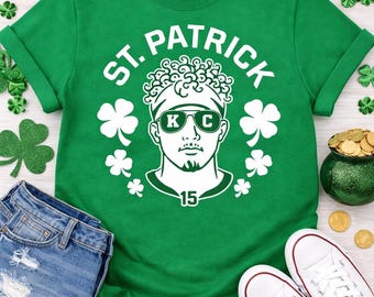 Patrick Mahomes St Patrick's Day Shirt, Lucky KC Football Tee