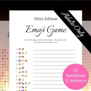 Dirty Emoji Pictionary: Bachelorette Party Game (Printable)