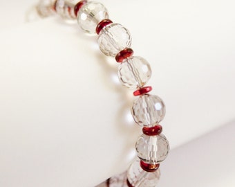 Elegant Red Berry and Dusk Bracelet