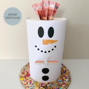 Regalo di Natale in denaro, pupazzo di neve maschio, carta igienica, modello di stampa, regalo, download istantaneo, regalo last minute, PDF