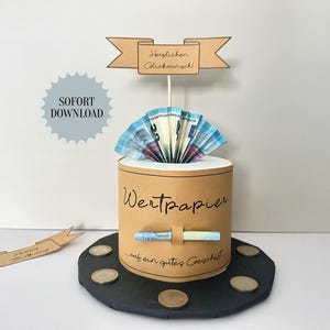 Geldgeschenk Geburtstag, Wertpapier, Druckvorlage, Geschenk, Sofort-Download, Last-Minute-Geschenk, PDF