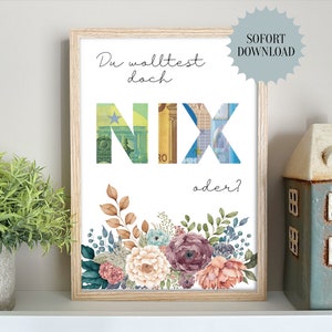 Cash gift Nothing, no wish, print template, birthday, gift, instant download, last minute gift, PDF