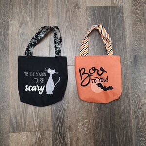 Small Halloween Trick or Treat Tote: Reusable Cotton Candy Bag