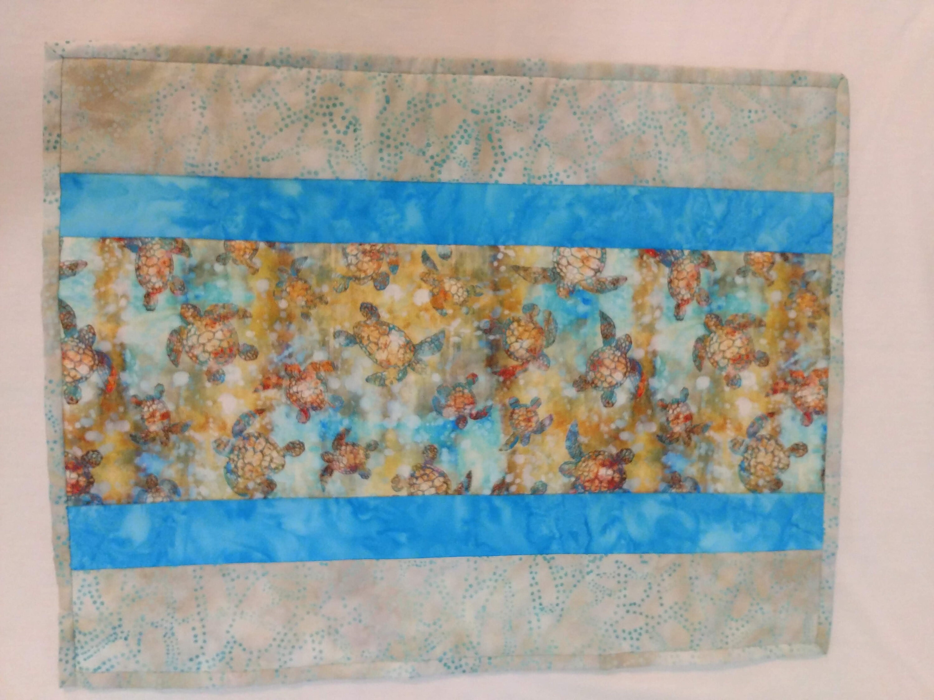Handmade Quilted Sea Turtle Placemats in Teal/beige & Etsy
