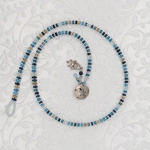 Handmade Superduo Beach Wrap Bracelet with Sand Dollar button & Octopus charm
