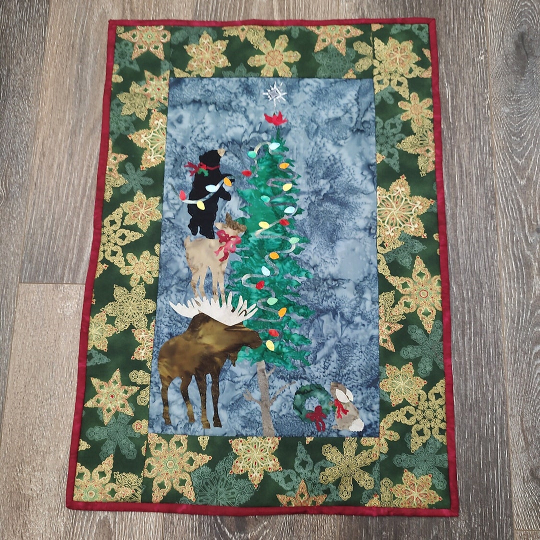 Mckenna Ryan Applique Quilt, O'christmoose Tree, Quilted Wall Hanging ...