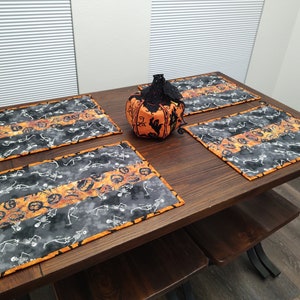 Halloween Quilted Reversible Placemats  (Set of 4)