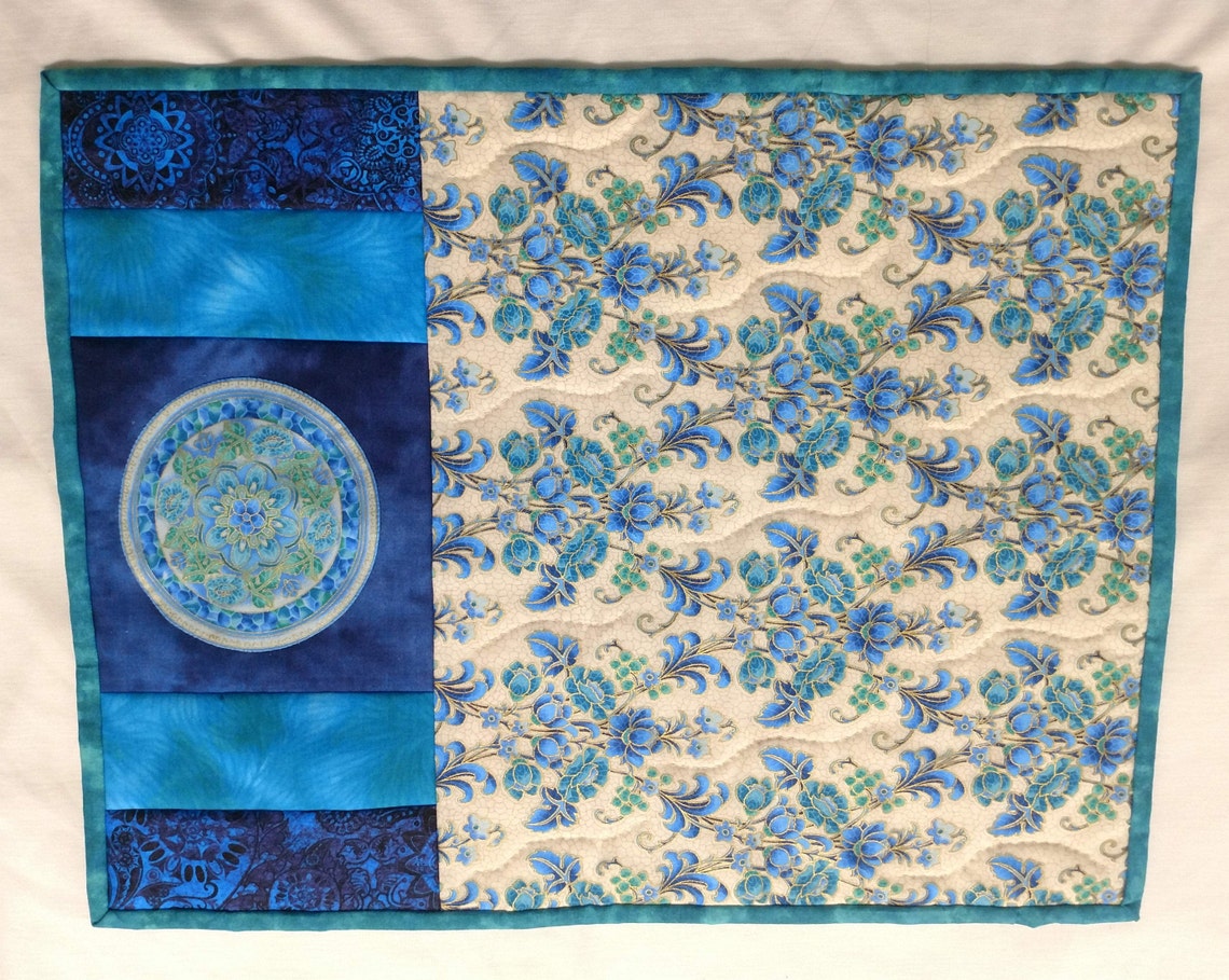 Handmade Blue Quilted Placemats set of 4 Etsy