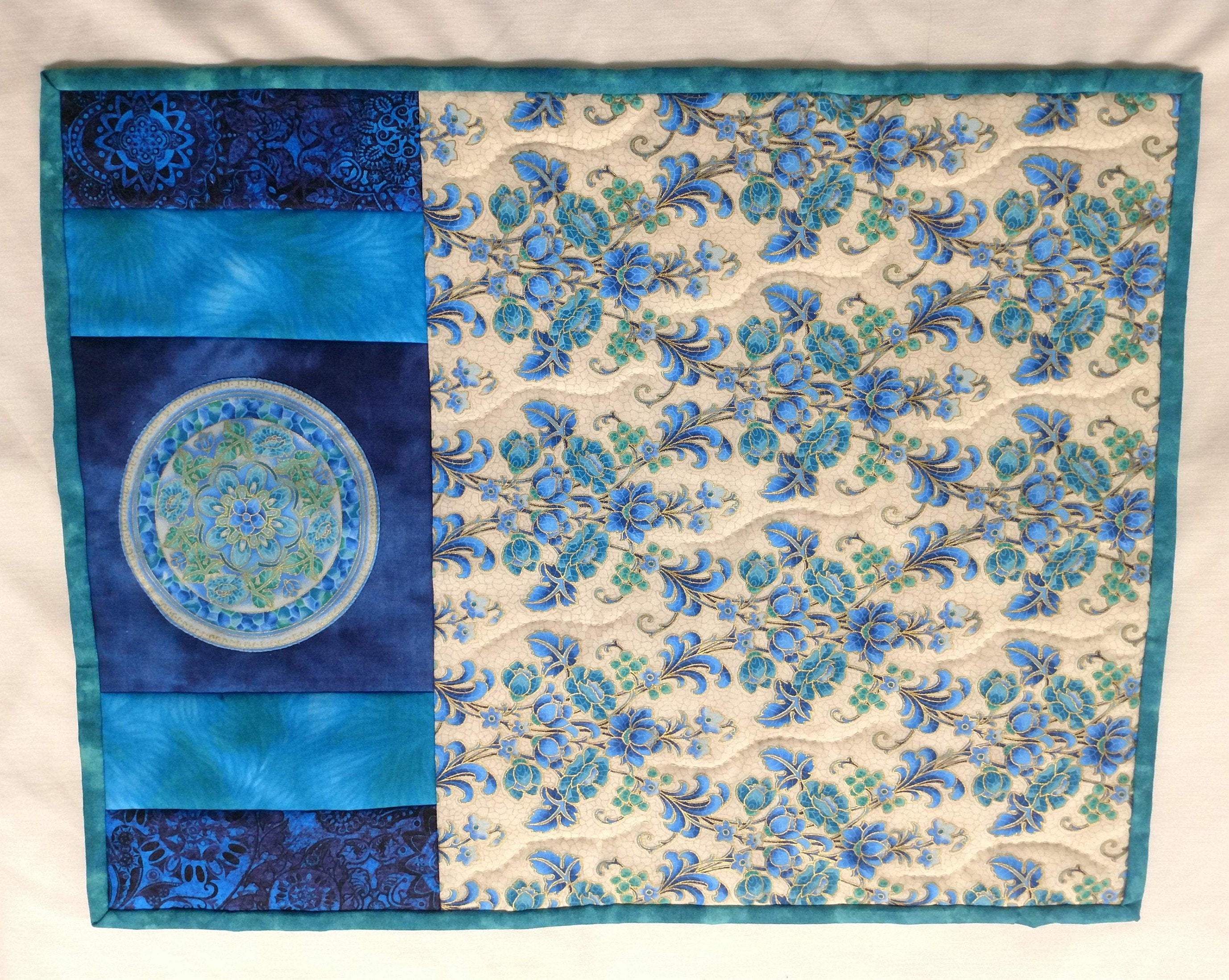 Handmade Blue Quilted Placemats set of 4 Etsy