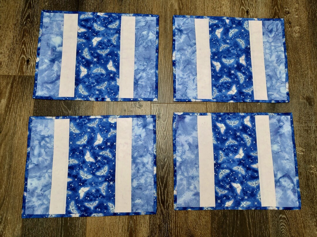 Light Blue & Pink Butterfly Placemats Set of 4 Etsy