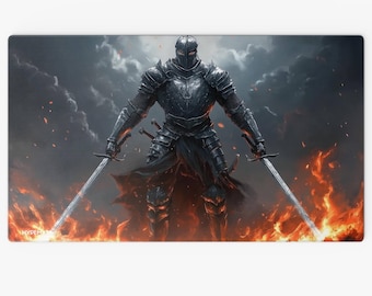 Magic: The Gathering Knight&#39;s Wrath Playmat + Zones 24&quot; x 14&quot; (610 x 355 mm, 3 mm) Playmat, TCG & Board Games Non-Slip Stitched Edges