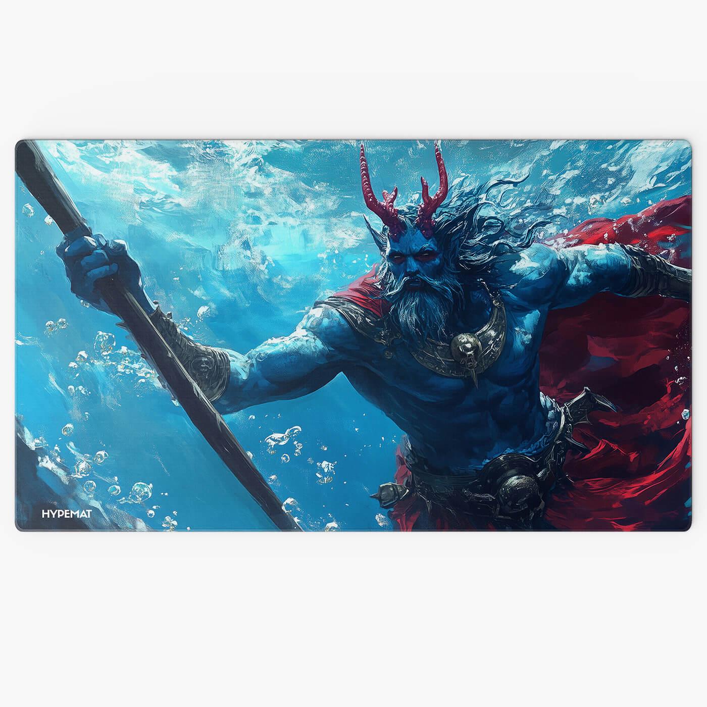 Magic: The Gathering - Neptune Playmat + Zones 24" x 14" (610 x 355 mm, 3 mm) Playmat, TCG & Board Games Non-Slip Stitched Edges