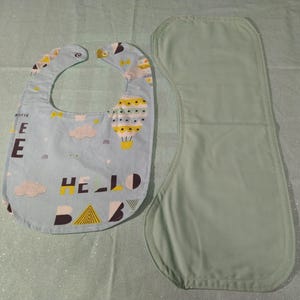 Medium Bib and Burp Cloth Set, Baby Feeding Set, Absorbent Cloth Set, Baby Shower Gift, Gender Neutral,  Baby Feeding Essentials
