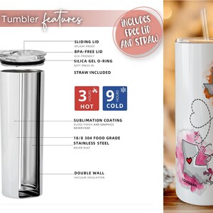 Pu&ograve; includere: Un bicchiere in acciaio inossidabile da 591 ml con coperchio e cannuccia. Il bicchiere presenta un design con gli stati del Texas e della Louisiana, con i nomi Amelia e Sarah. Mantiene le bevande calde per 3 ore e fredde per 9 ore.