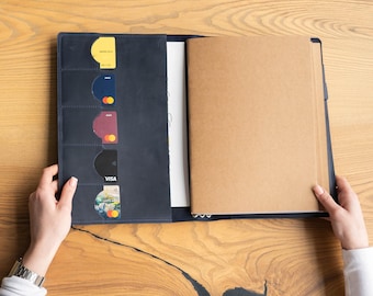 Leather travelers notebook, Refillable leather notebook, A5 leather travelers journal, Leather travel planner, Handmade leather journal