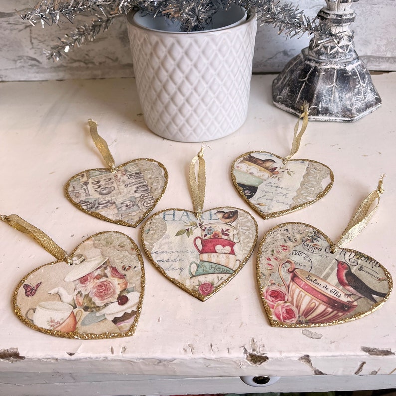 French Country Cottage Tea Time Christmas Ornaments 5 to - Etsy